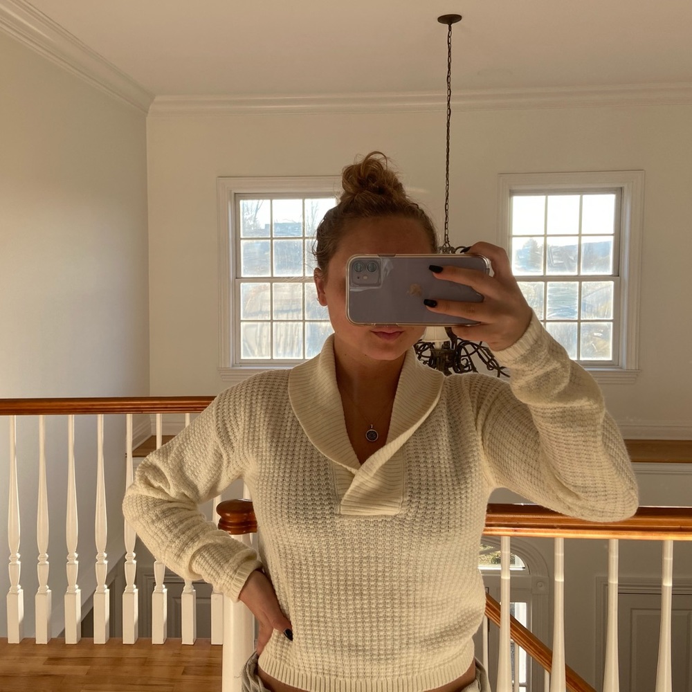 off-white cropped urban outfitters sweater